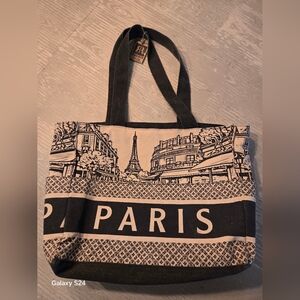 Paris Themed Zippered Tote Bag Robin Ruth